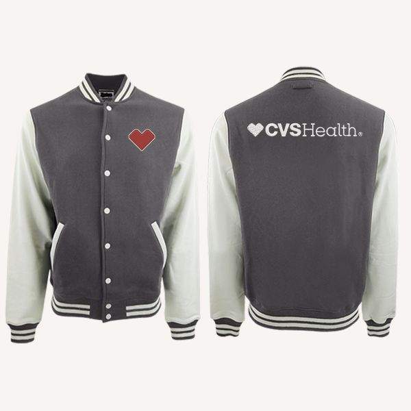 Main image of Unisex Varsity Jacket - CVS Health, Grey