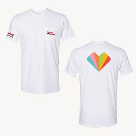 Unisex Pocket Tee- Helping W Heart, White