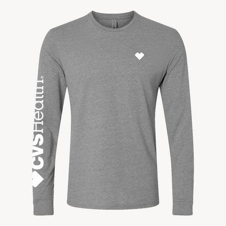 Unisex Longsleeve Heart Tee- CVS Health, Grey