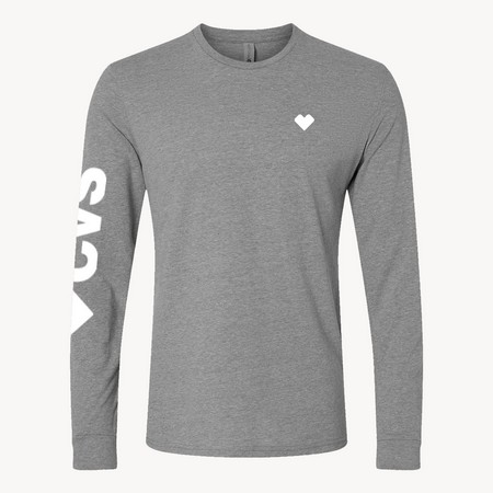 Unisex Longsleeve Heart Tee- CVS Pharmacy, Grey