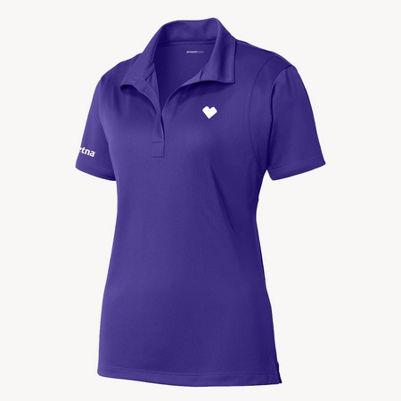Women's Heart Polo- Aetna, Purple