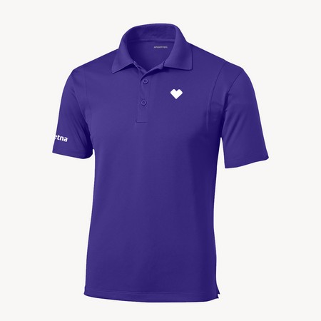 Men's Heart Polo- Aetna, Purple