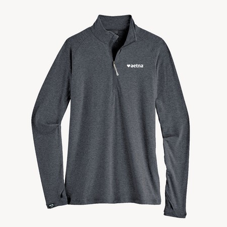 Women's Quarter Zip- Aetna, Grey