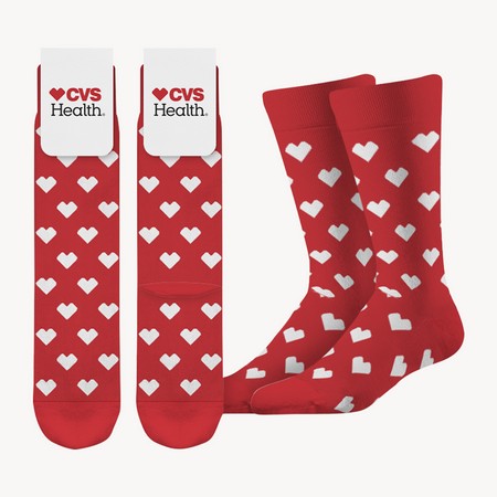 Heart Socks- CVS Health, Red